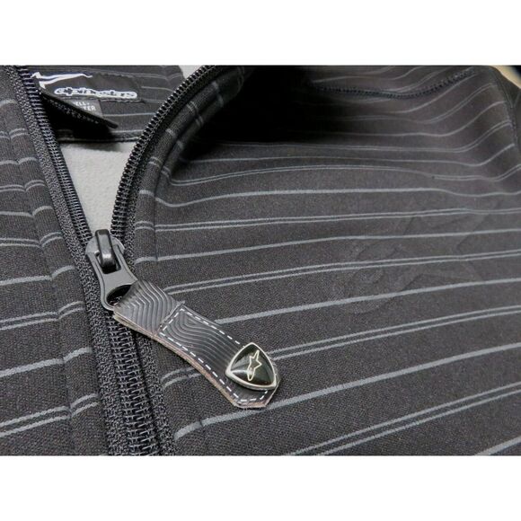 Mens Alpinestars Black Jacket Size L Full Zip Polyester Gray Striped - Picture 7 of 9